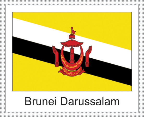 Flagge | Brunei Darussalam -weisses Design