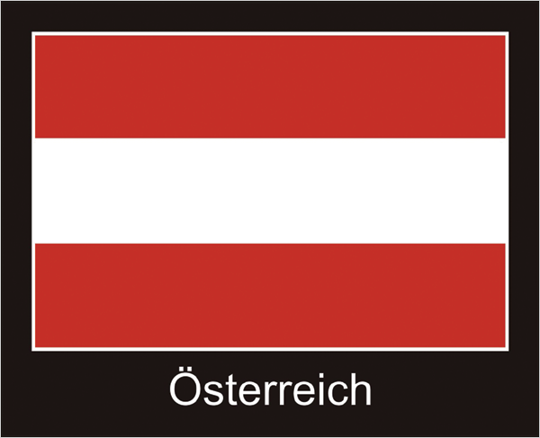 Flagge Österreich mit Wappen (gleiche Größe)