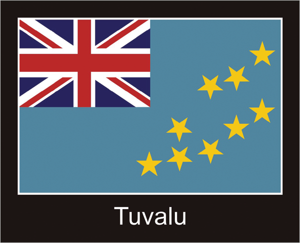 Tuvalu | Aufkleber mit schwarzem Design 