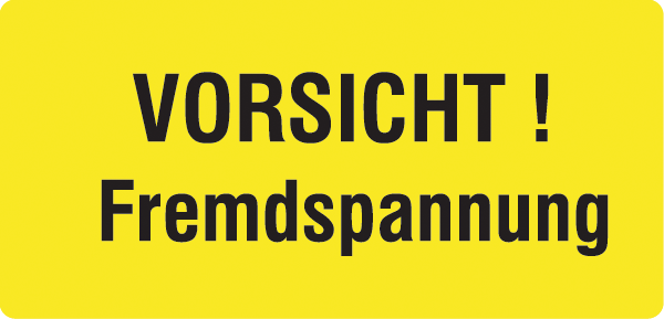 Warnzeichenaufkleber Elektro .071- Vorsicht! Fremdspannung (alt)