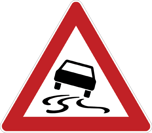 Verkehrszeichen 114 - Schleuder- oder Rutschgefahr