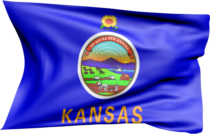 Kansas | Waving flag as a sticker
