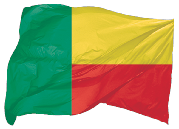 Benin | wehende Flagge als Aufkleber