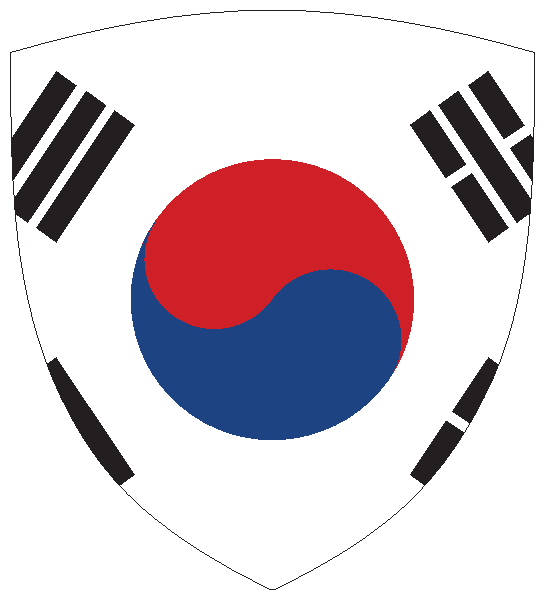 Südkorea | Flagge -wappenförmig