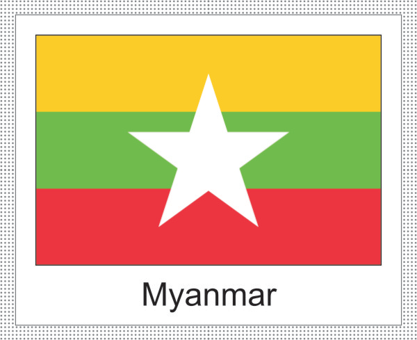 Myanmar | Aufkleber mit weissem Design