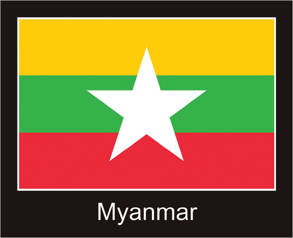 Myanmar | Aufkleber mit schwarzem Design 