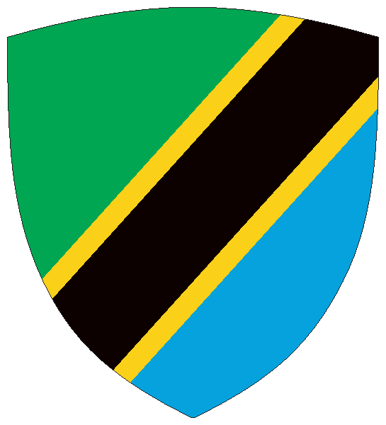 Tansania | Flagge -wappenförmig