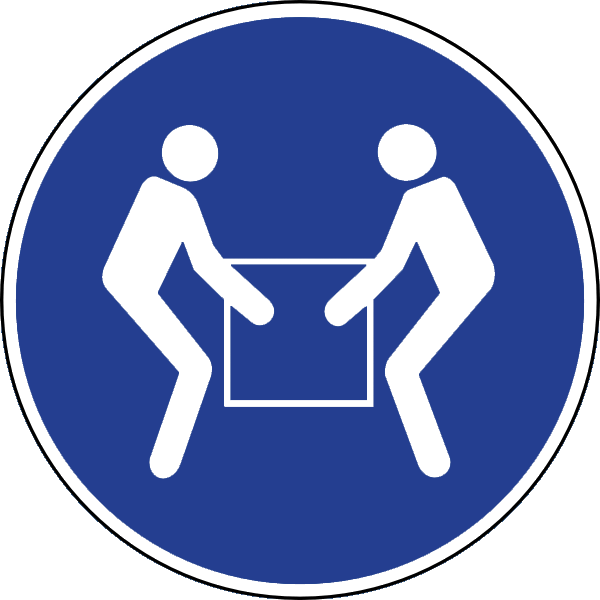 Gebotszeichenaufkleber alt .051- Zu Zweit heben (alt)
