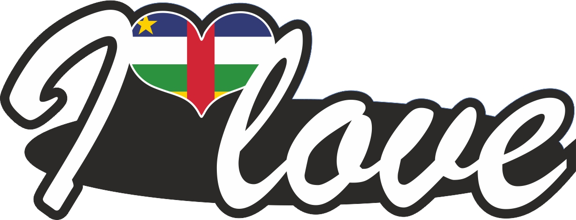 Aufkleber- I love Zentralafrikanische Republik