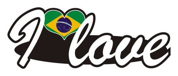 Aufkleber- I love Brasilien