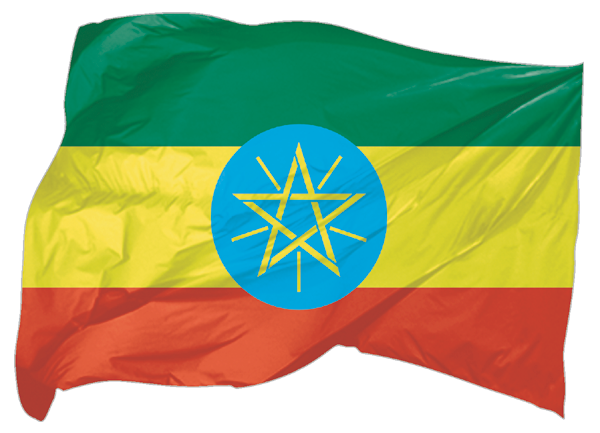 Äthiopien | wehende Flagge als Aufkleber