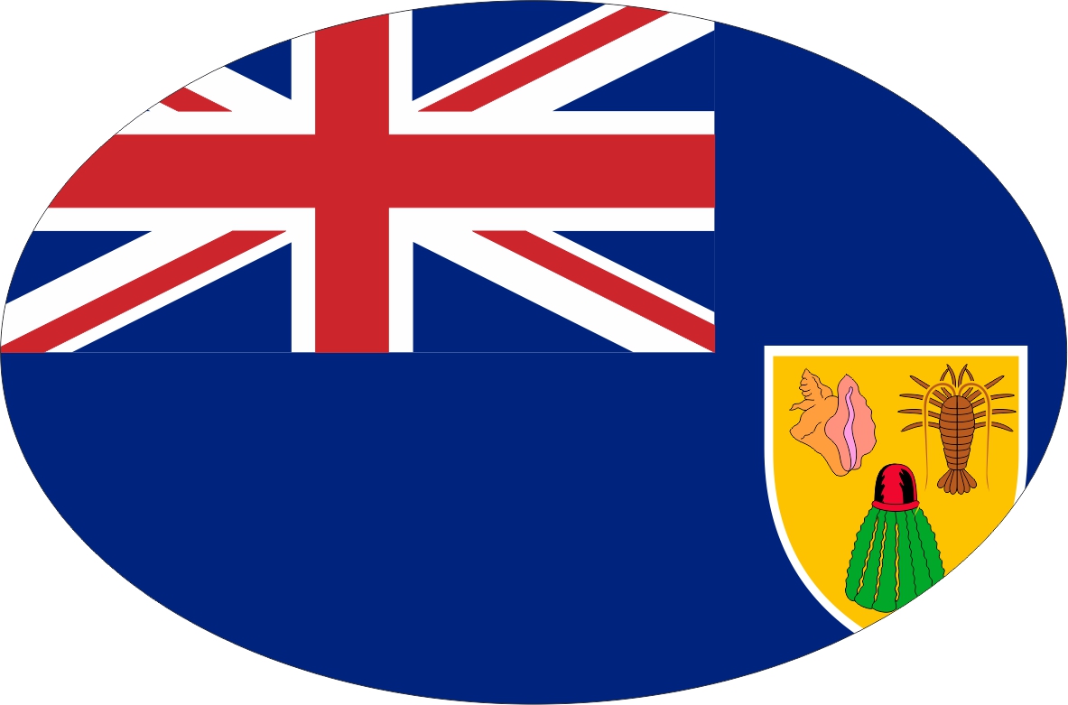 Turks and Caicos Islands | sticker in oval shape