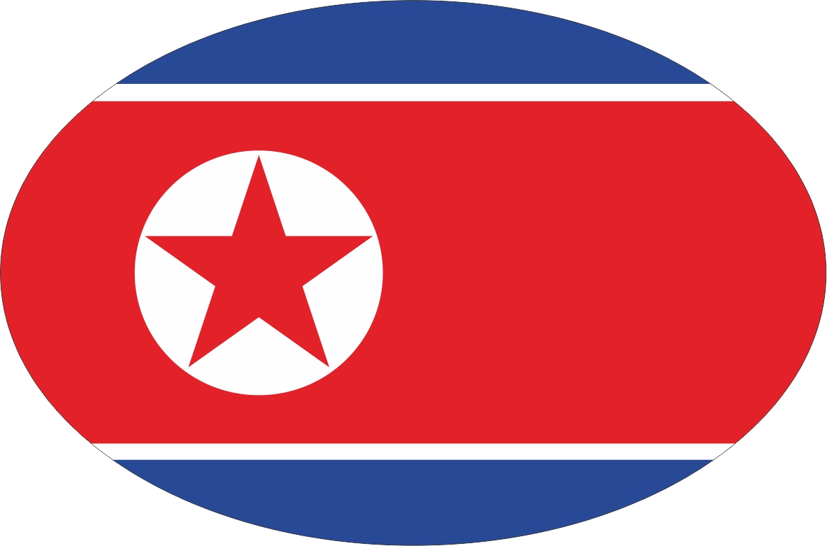 Nordkorea | Aufkleber in ovaler Form