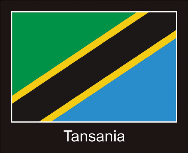 Tansania | Aufkleber mit schwarzem Design 