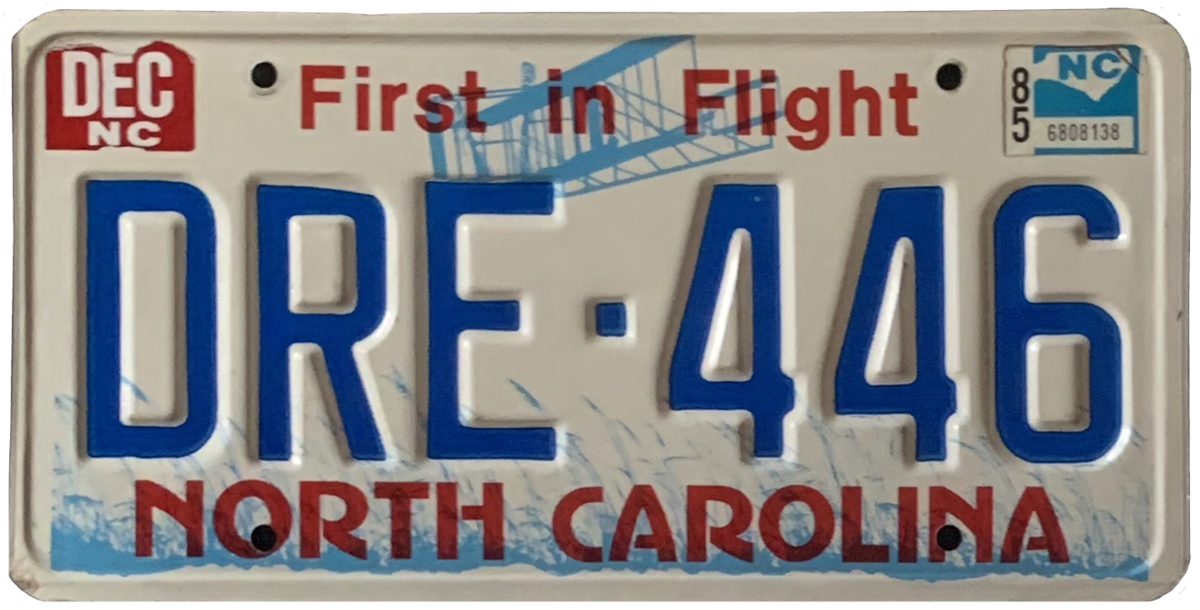 USA-Kennzeichen als Aufkleber | North Carolina.1