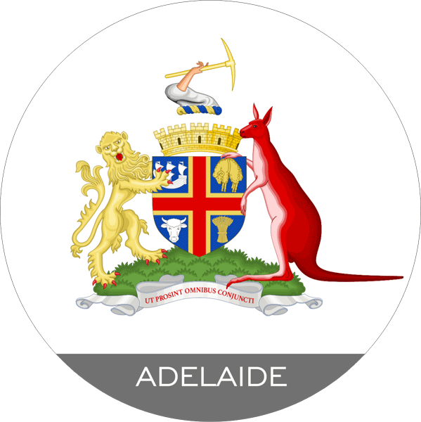 Australien Aufkleber | Wappen von Adelaide Australien Aufkleber | Wappen von Adelaide