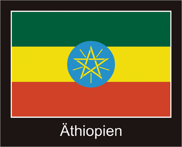 Äthiopien | Aufkleber mit schwarzem Design 