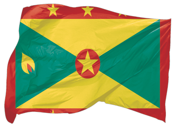 Grenada | wehende Flagge als Aufkleber
