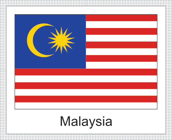 Flagge | Malaysia -weisses Design