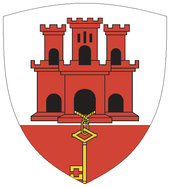 Gibraltar | Flagge -wappenförmig