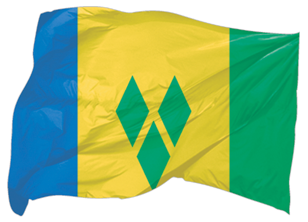 St. Vincent und die Grenadinen | wehende Flagge als Aufkleber
