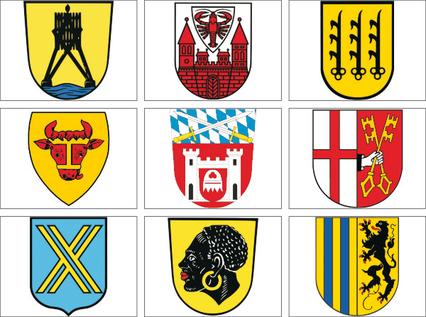 28 Niedersachsen 6 Städte und Gemeinden PLZ 27 Wappen Aufkleber aussuchen