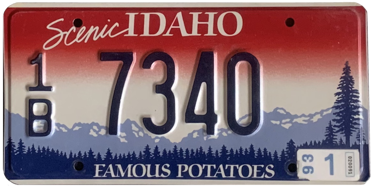 USA-Kennzeichen als Aufkleber | Idaho.2