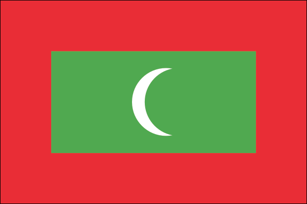 Malediven | Flagge -gleiche Größe