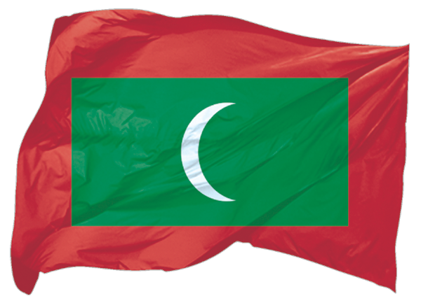 Malediven | wehende Flagge als Aufkleber