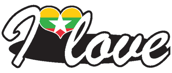 Aufkleber- I love Myanmar