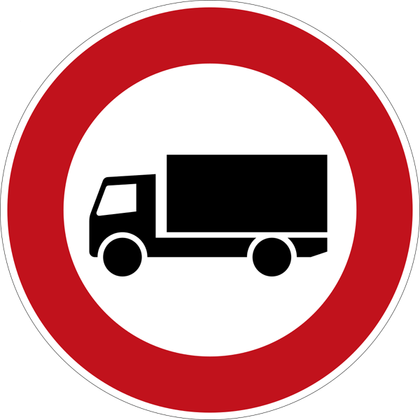 Verkehrszeichen 253 - Verbot für Kraftfahrzeuge über 3,5 t