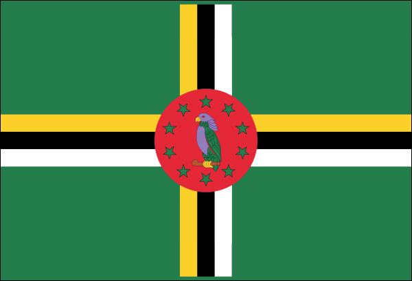 Dominica | Flagge -gleiche Größe Dominica | Flagge -gleiche Größe
