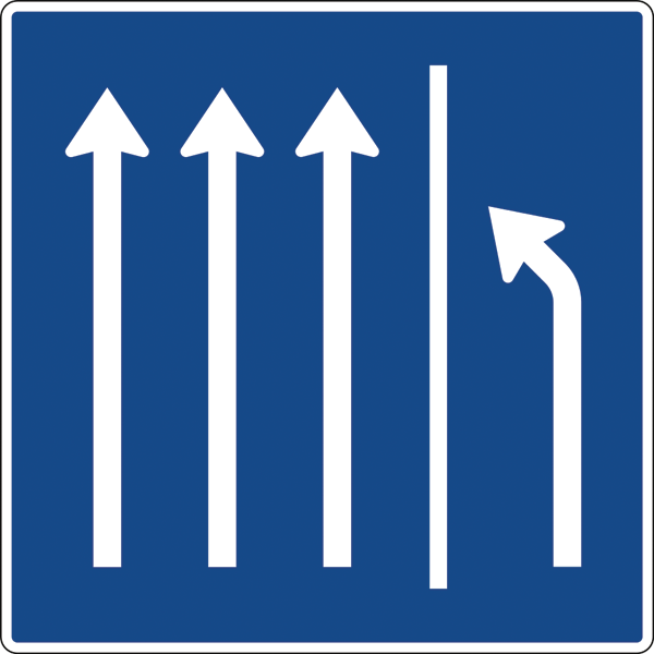Traffic sign 223.3.51 - Clear hard shoulder - 3 lanes + hard shoulder