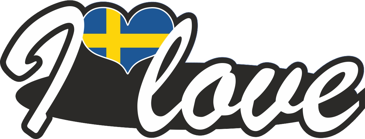 Aufkleber- I love Schweden