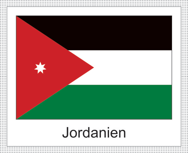 Flagge | Jordanien -weisses Design