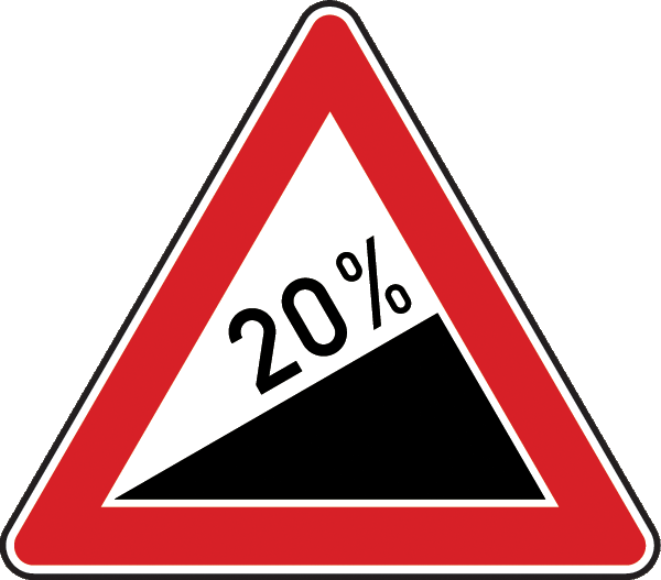Verkehrszeichen 110.20 - Steigung 20%