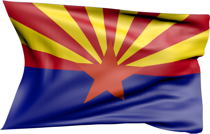 Arizona | wehende Flagge von Arizona als Aufkleber