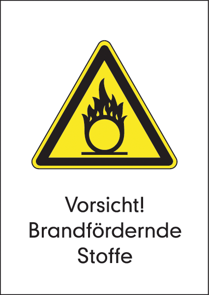 Warnzeichenaufkleber alt .084- Vorsicht! Brandfördernde Stoffe (alt)