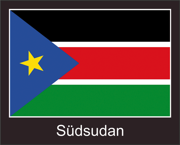 Flagge | Südsudan -schwarzes Design
