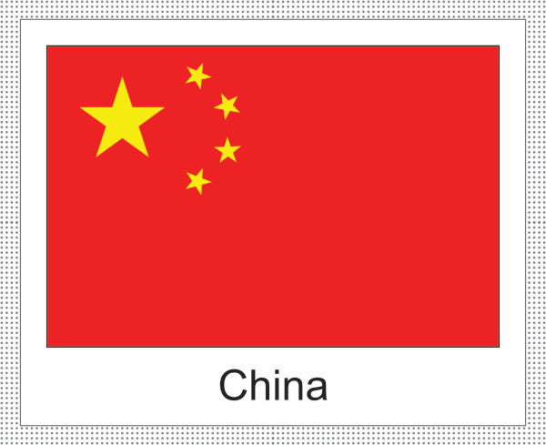 China | Aufkleber mit weissem Design
