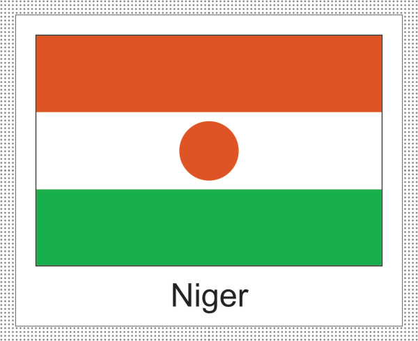 Niger | Aufkleber mit weissem Design