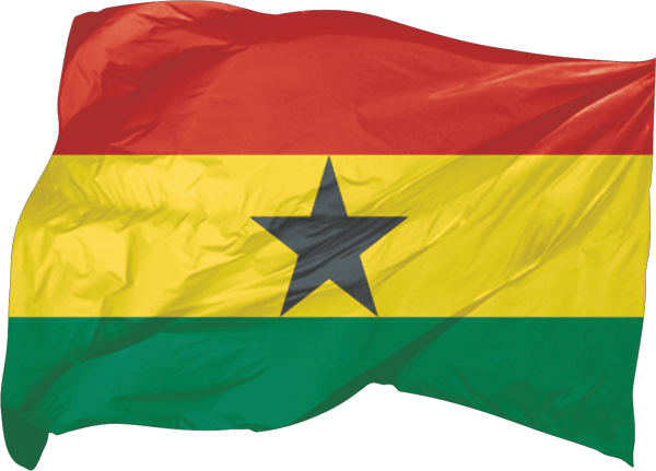 Ghana | wehende Flagge als Aufkleber