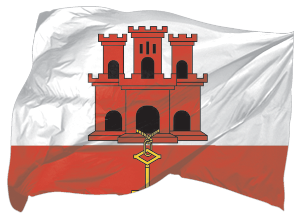 Gibraltar | wehende Flagge als Aufkleber 