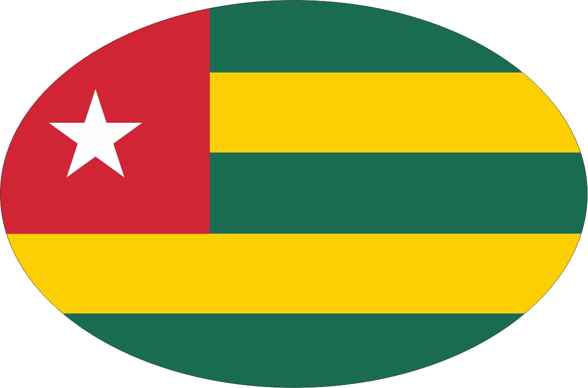 Togo | Aufkleber in ovaler Form