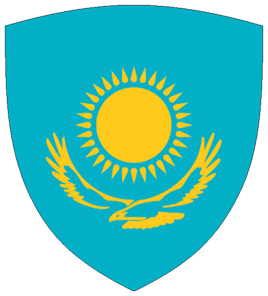 Flagge Kasachstan (wappenförmig)
