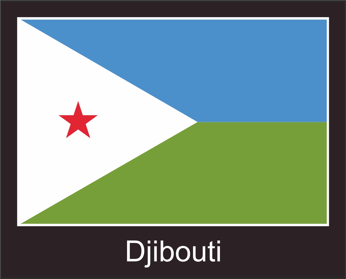 Dschibuti | Aufkleber mit schwarzem Design 