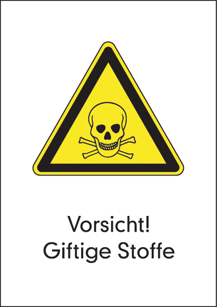 Warnzeichenaufkleber alt .070- Vorsicht! Giftige Stoffe (alt)